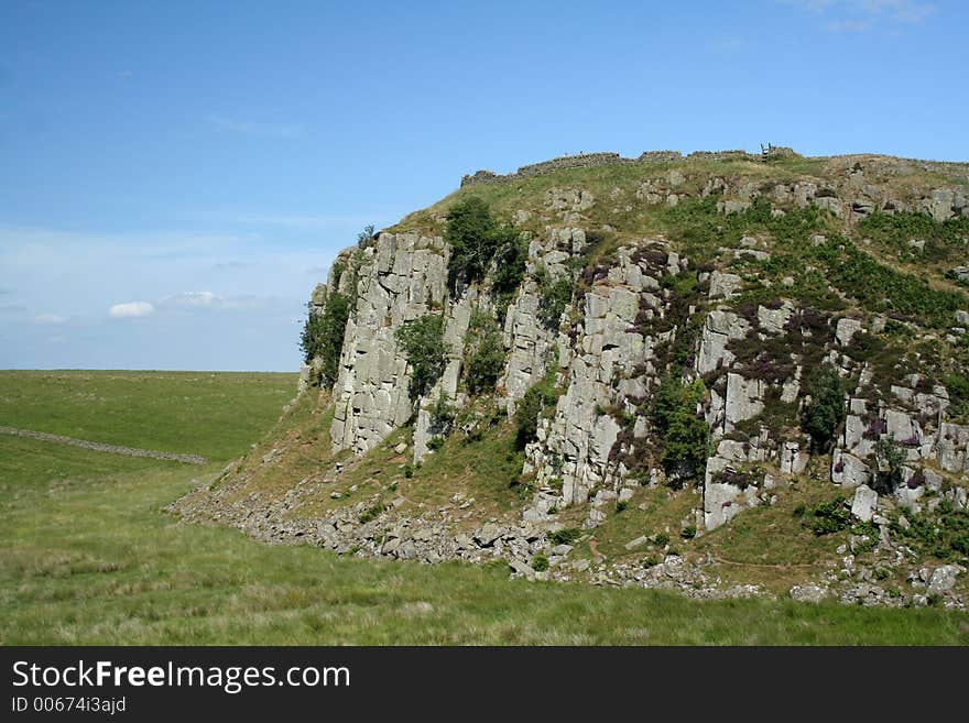 Stoney cragg juts out into the rugged beautiful landscape in Northumberland,England. Stoney cragg juts out into the rugged beautiful landscape in Northumberland,England