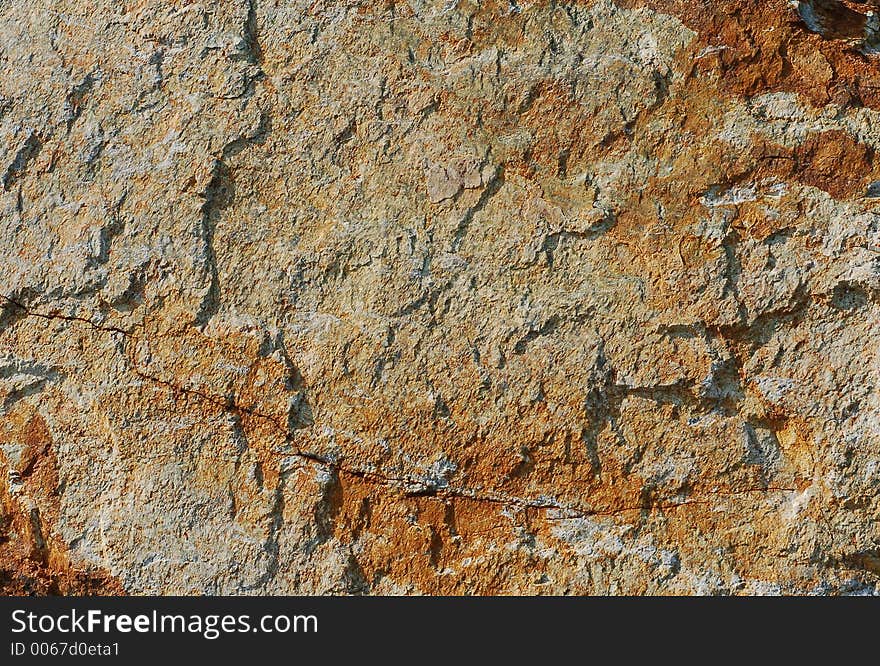 Stone face of marble after a slope failure. Stone face of marble after a slope failure