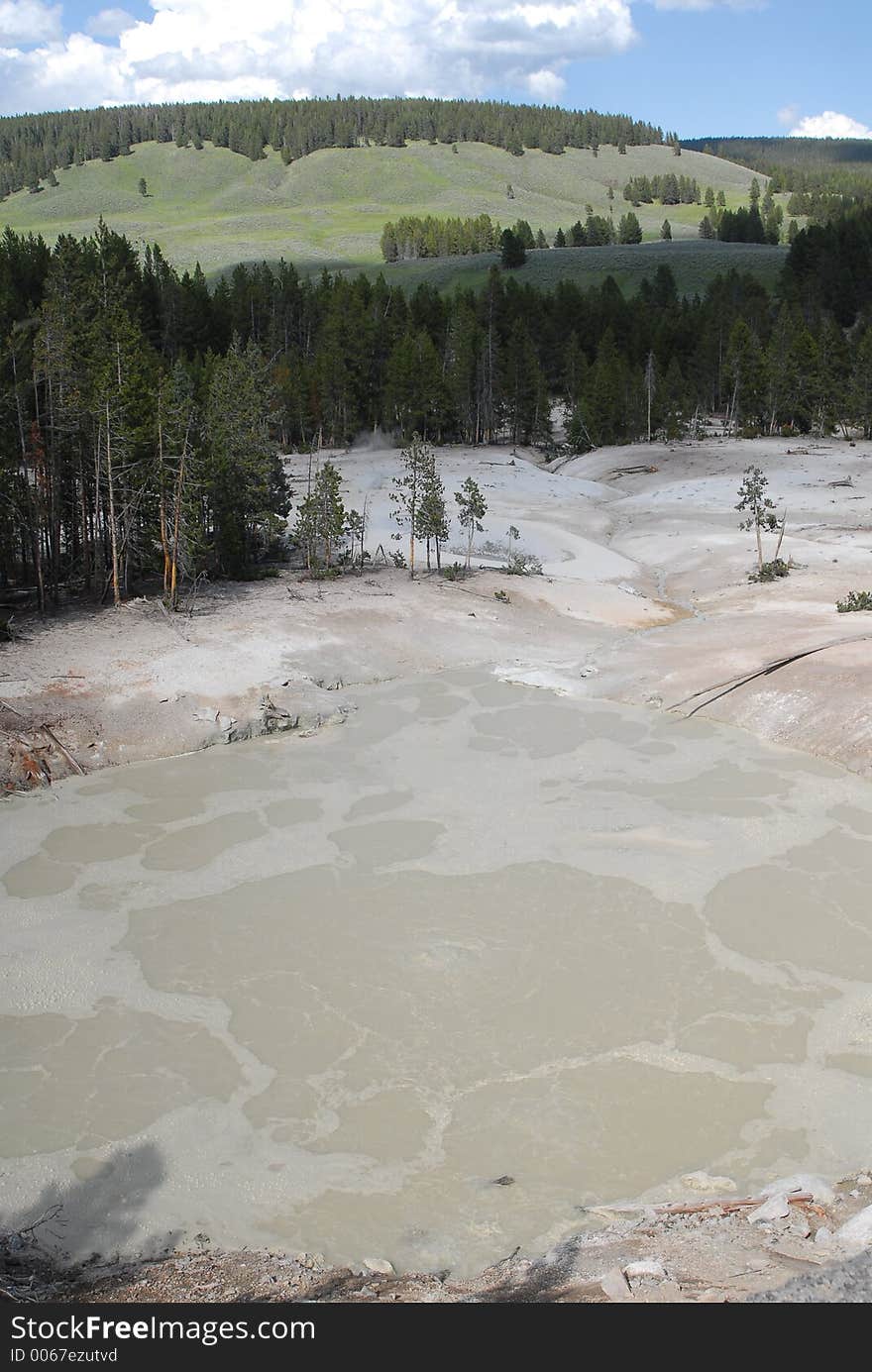 White Rock Formation At Yellowstone Natl Park