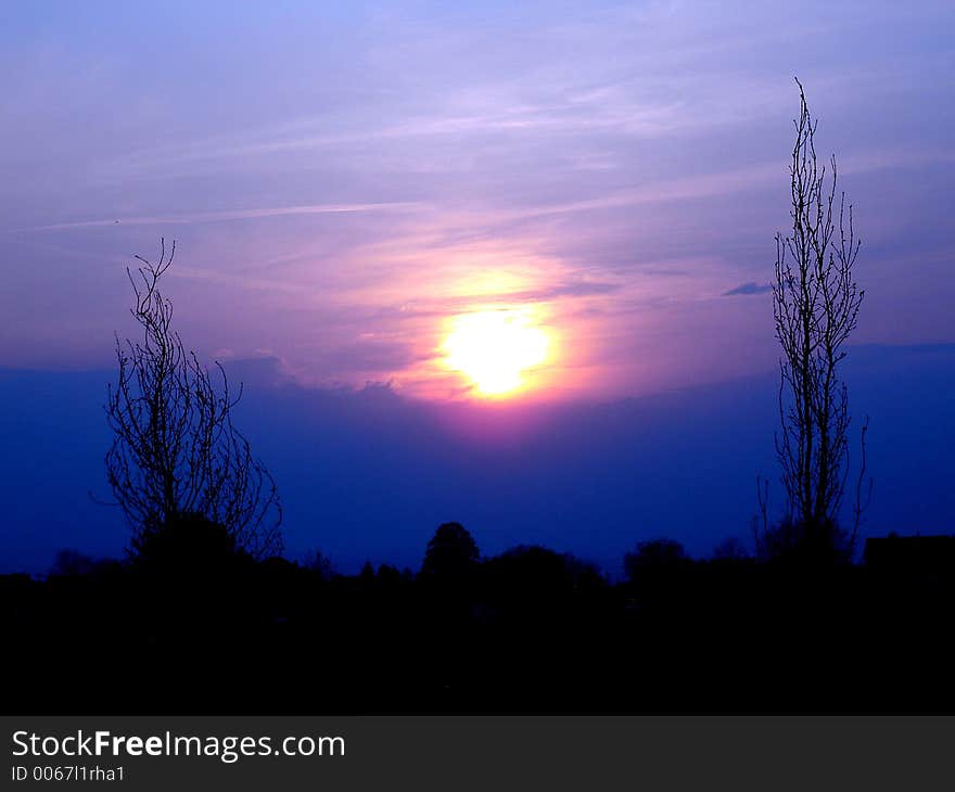 (Outgrowth on) Sunset in the Spring (Zagreb, Croatia). (Outgrowth on) Sunset in the Spring (Zagreb, Croatia)