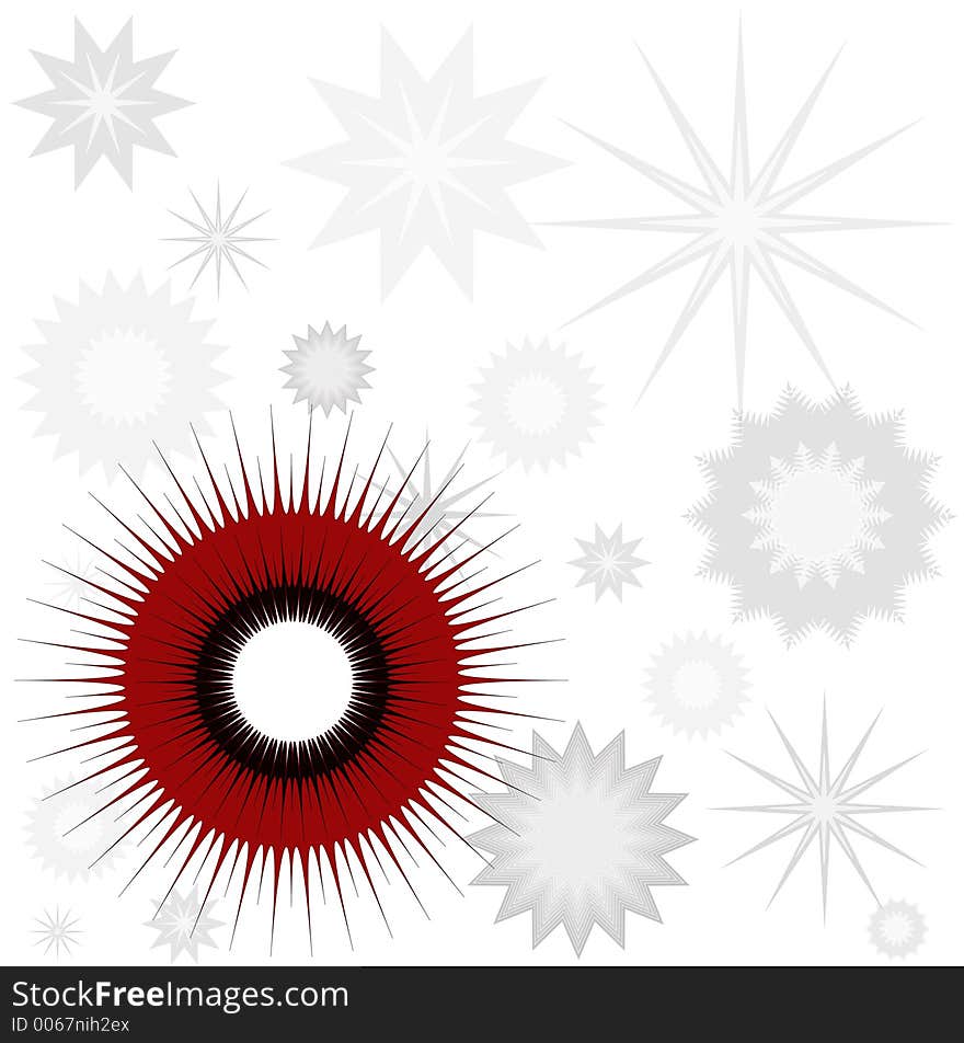 Spiky star designs on white background. Spiky star designs on white background