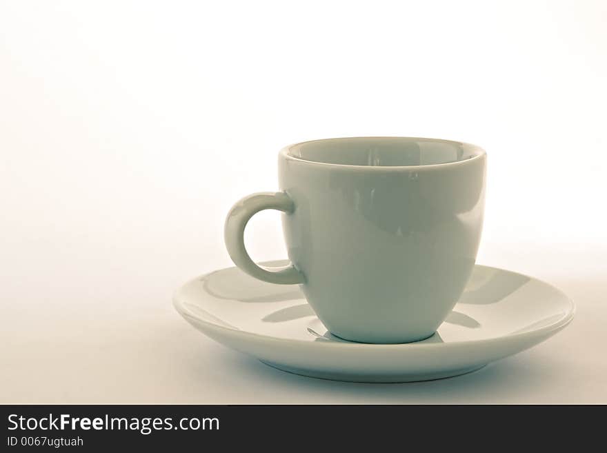 Empty cup with saucer