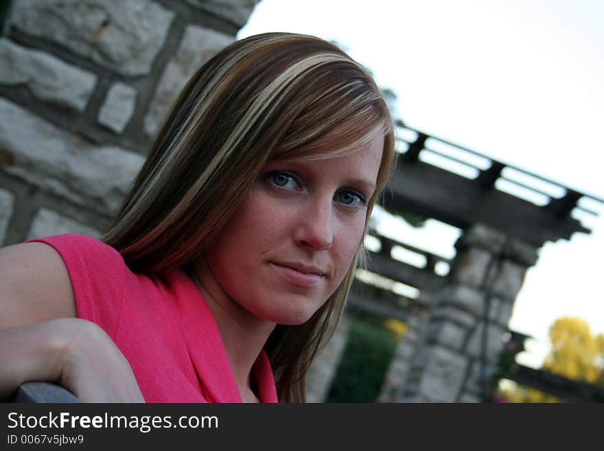 Woman posing in a garden. Woman posing in a garden