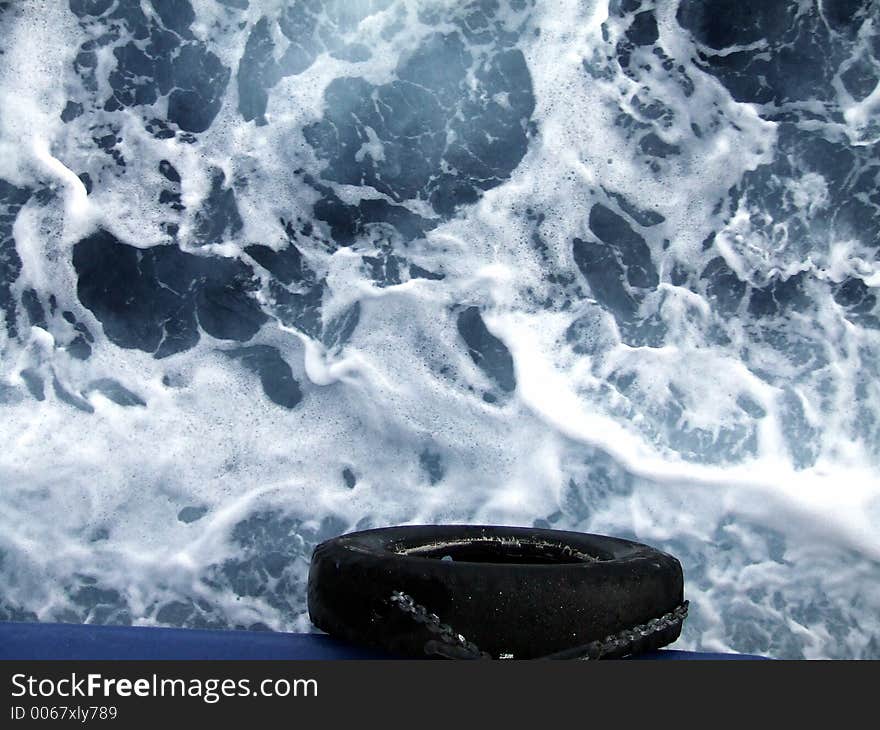 Sea bubble on the ferryboat. Sea bubble on the ferryboat