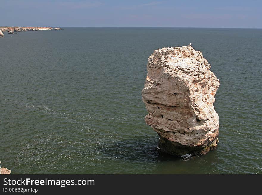 Rock in the sea. Rock in the sea