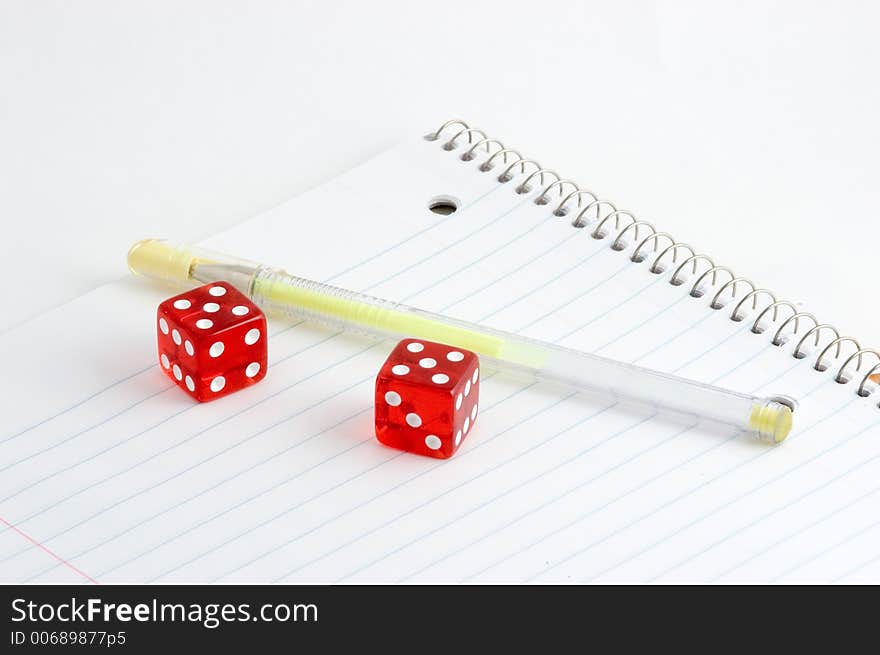 Notebook and Dice