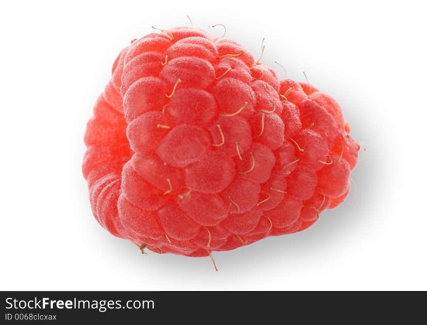 Raspberry isolated on white clipping path included. Raspberry isolated on white clipping path included