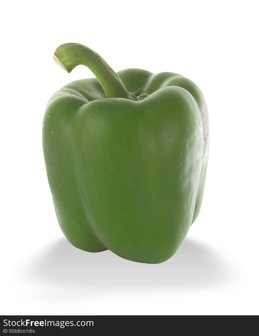 Isolated green pepper, clipping path included