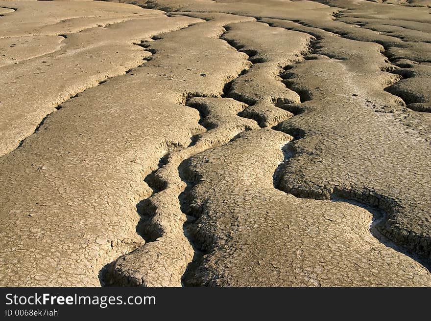 Dry mud rivers from Mud Volcanoes - Buzau, Romania (unique geological phenomenon in Europe where the earth gas reaches the surface through hills making small Mud volcanoes)