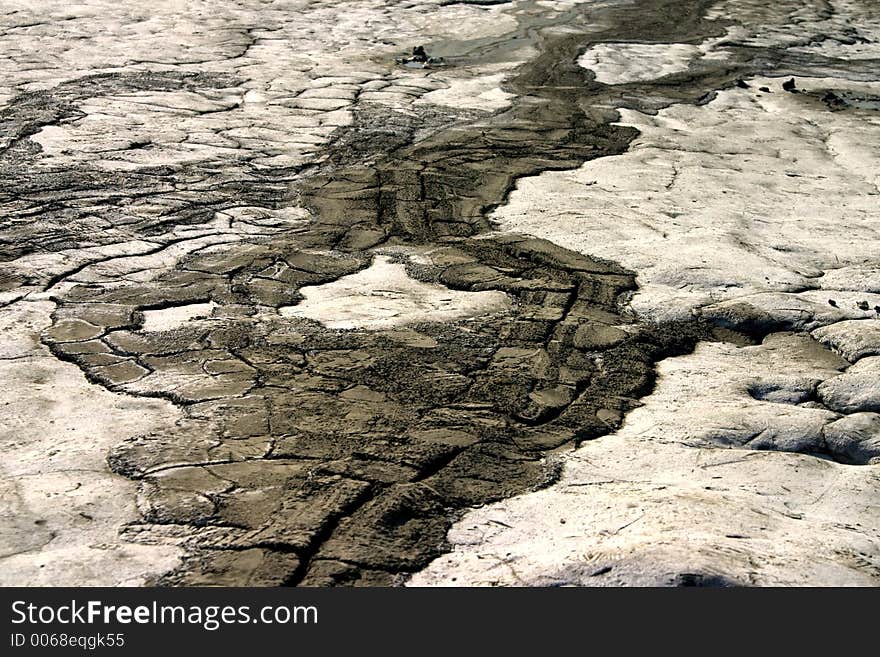 Dry mud trails from Mud Volcanoes - Buzau, Romania (unique geological phenomenon in Europe where the earth gas reaches the surface thrhu hills makeing small Mud volcanoes)