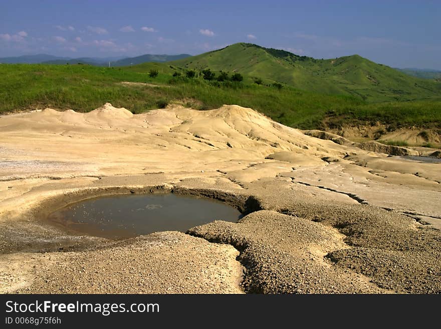 Mud volcano crater