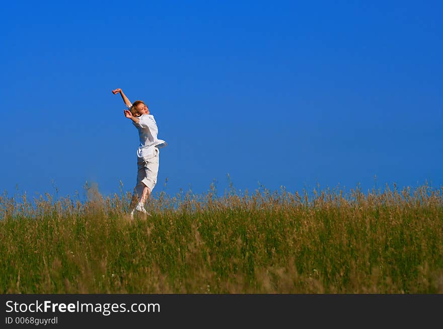 Beauty Girl In Field