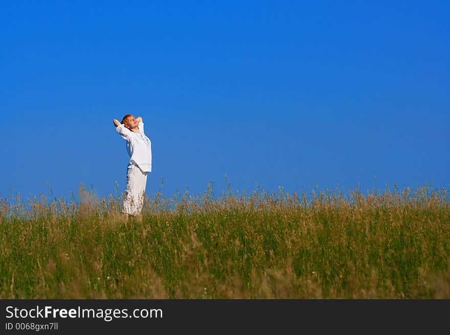 Beauty Girl In Field