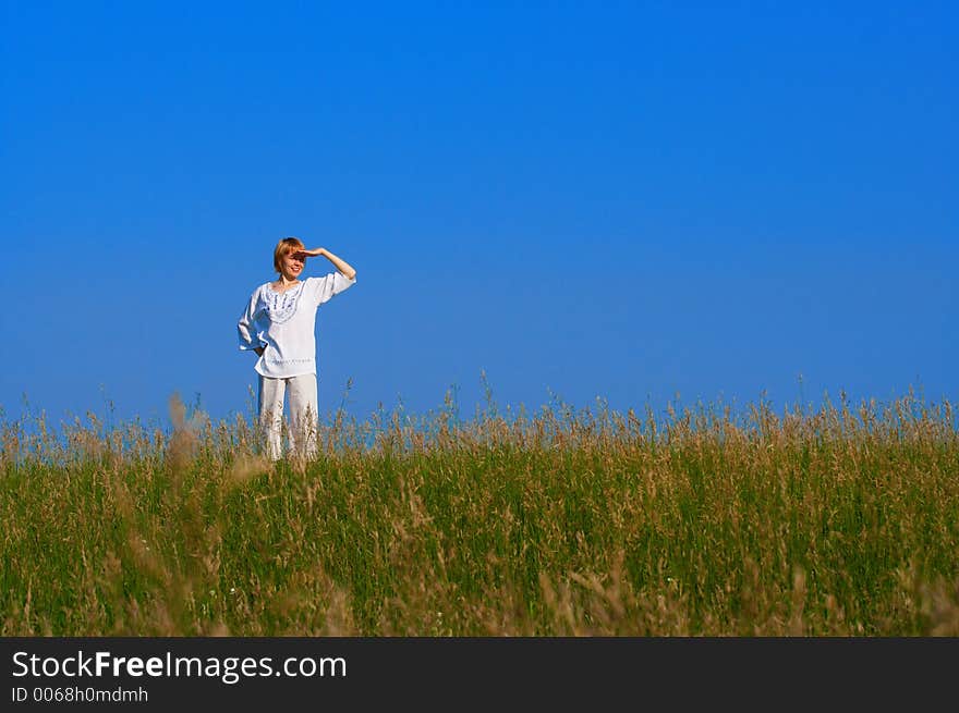 Beauty Girl In Field