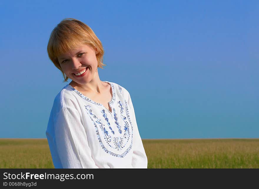 Beauty Girl In Field