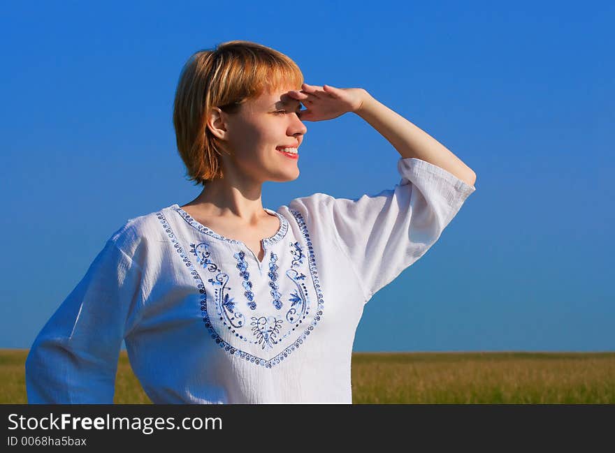 Beauty Girl In Field