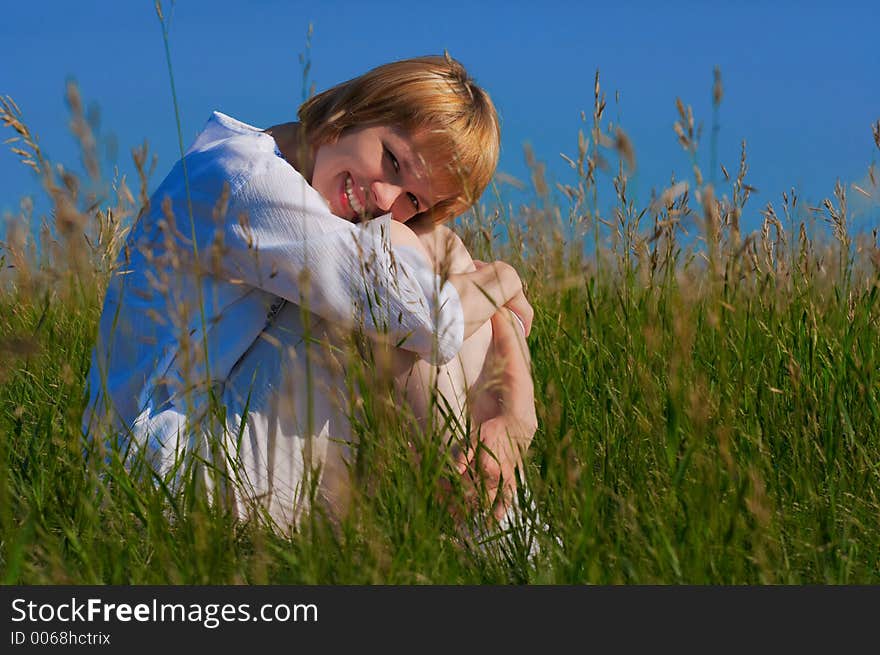 Beauty Girl In Field