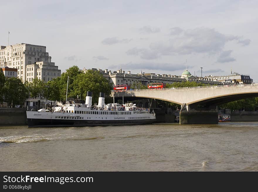 The old Queen Mary on river Thames, London