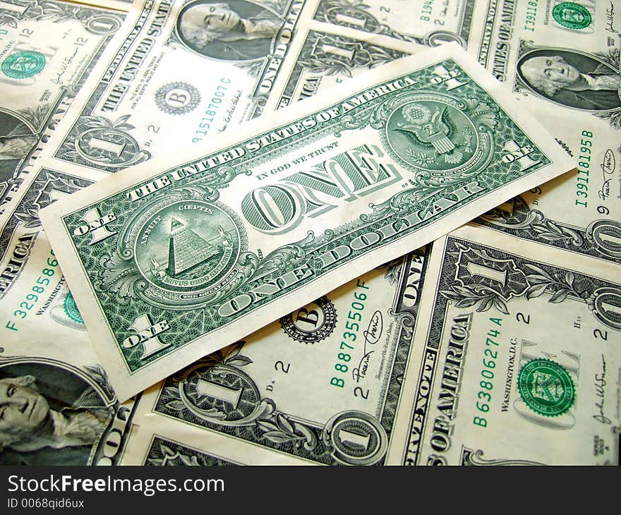 American Dollar macro view on bills background pattern. American Dollar macro view on bills background pattern