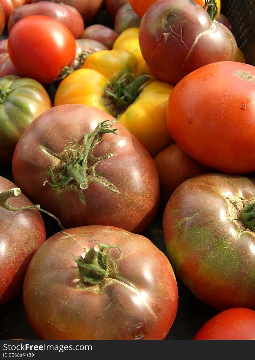 Heirloom tomatoes. Heirloom tomatoes