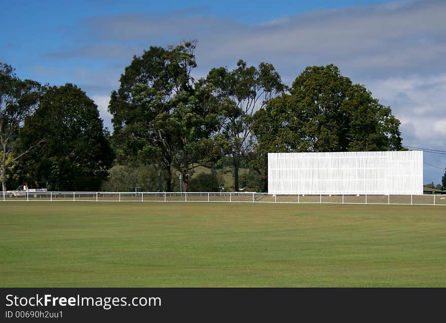 Cricket Oval with site screen. Cricket Oval with site screen