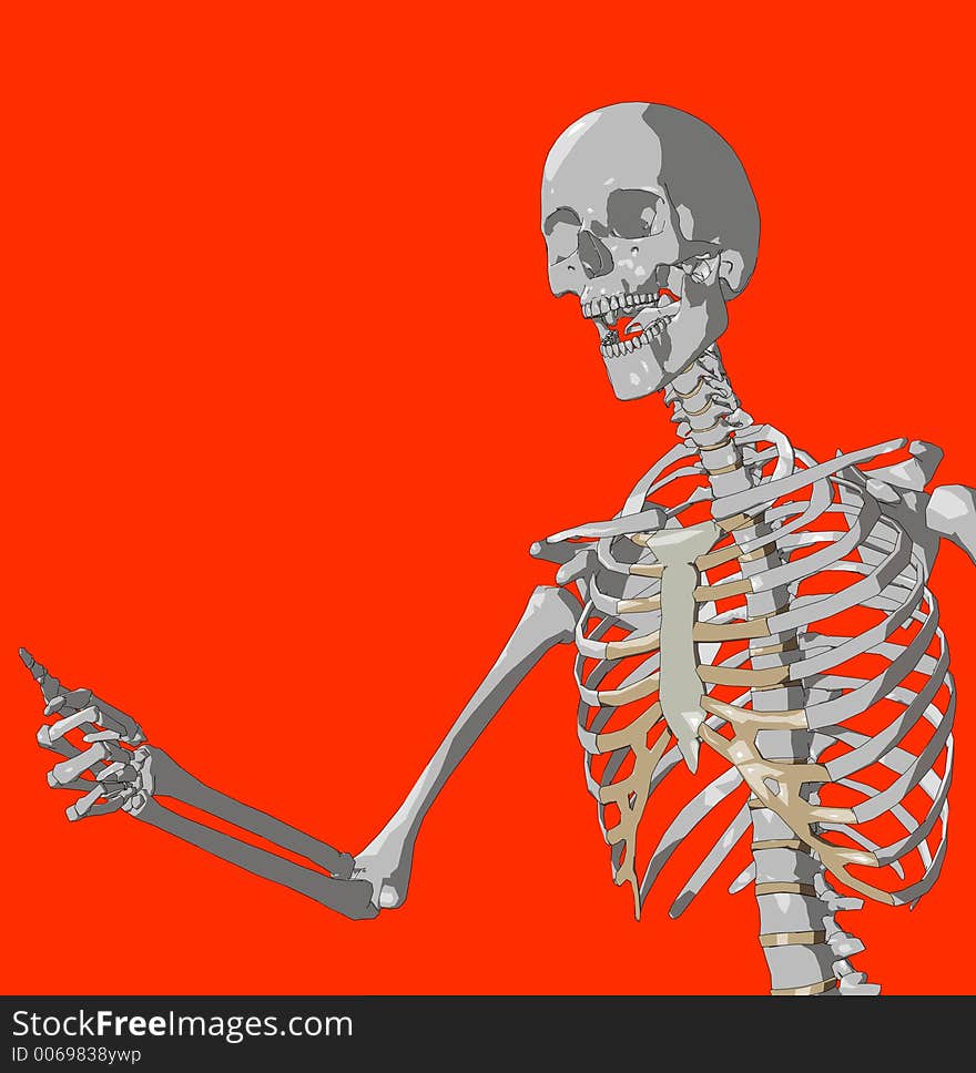 A skeleton in a pose. A skeleton in a pose.