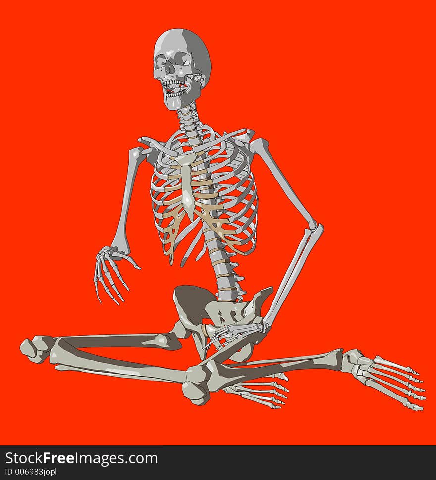 A skeleton in a pose. A skeleton in a pose.