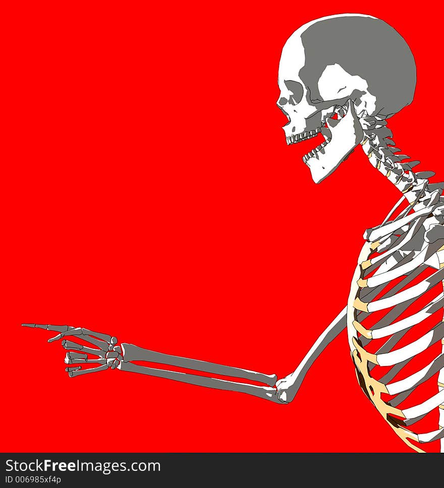 A skeleton in a pose. A skeleton in a pose.