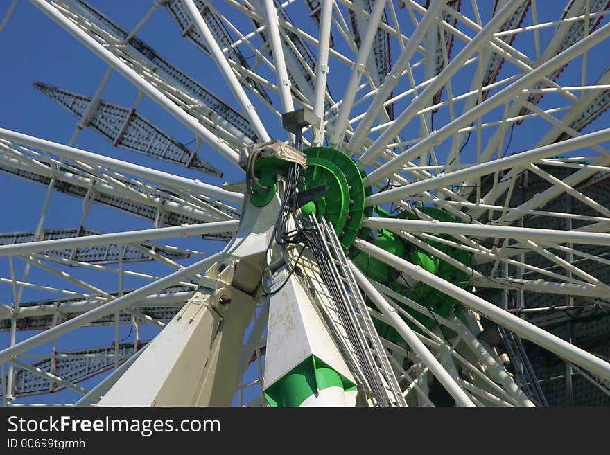 Closeup of the center of a carnival big wheel. Closeup of the center of a carnival big wheel