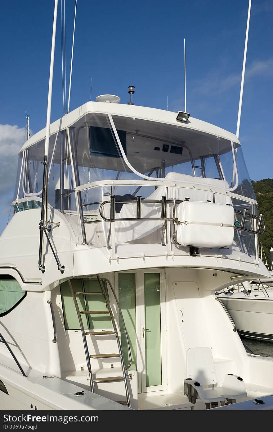 A close-up view of a yacht in Australia. A close-up view of a yacht in Australia