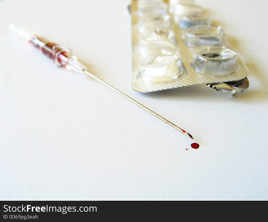 Bloody medical needle