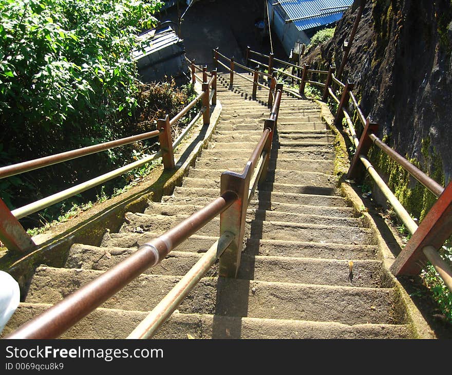 Steep steps. Steep steps