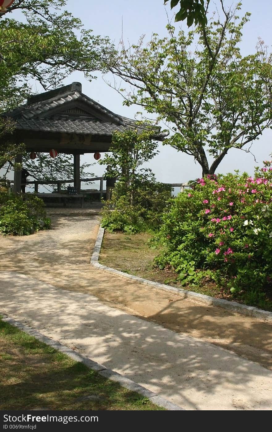 Japanese garden and walk way