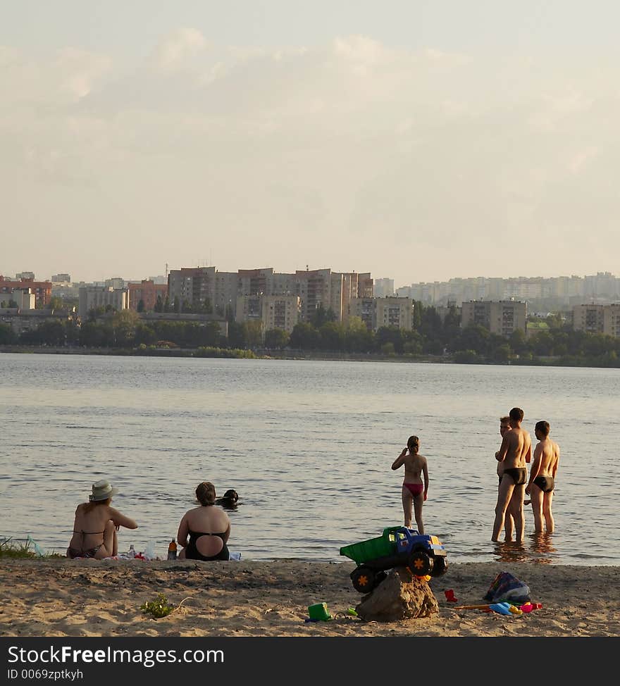 Summer scenery on the beach. Summer scenery on the beach