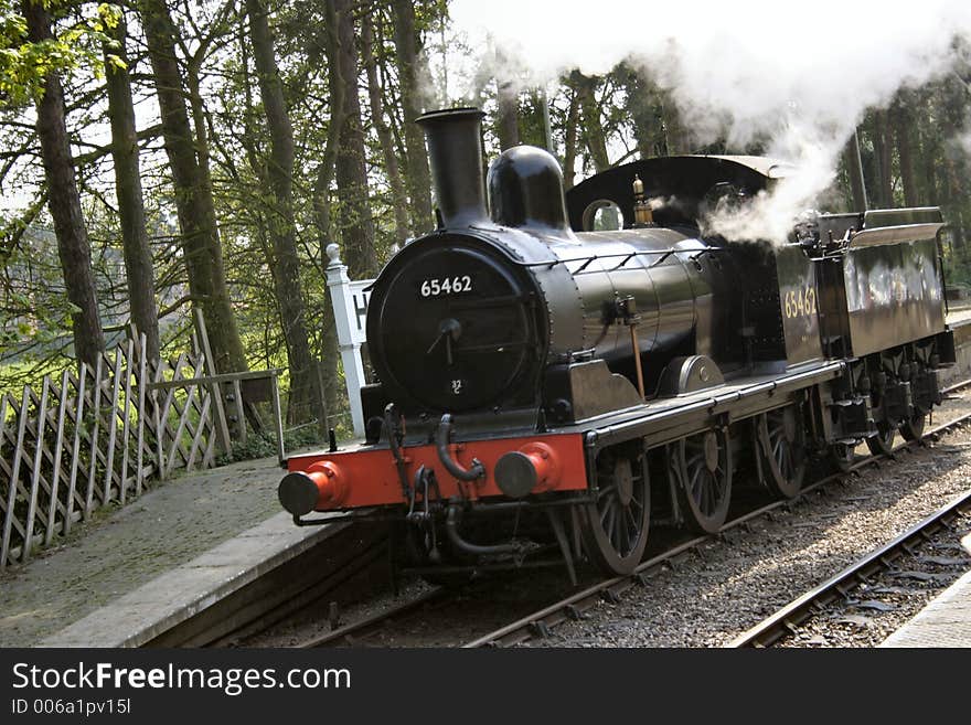 Old steam train at a railway museum