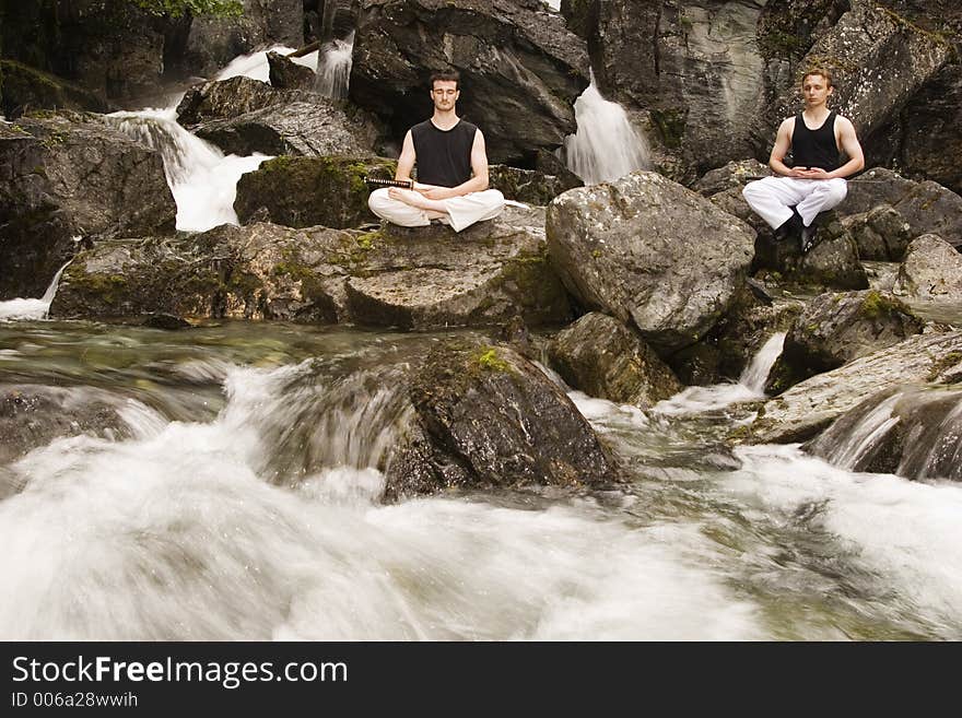 Two Man Meditating After Practice