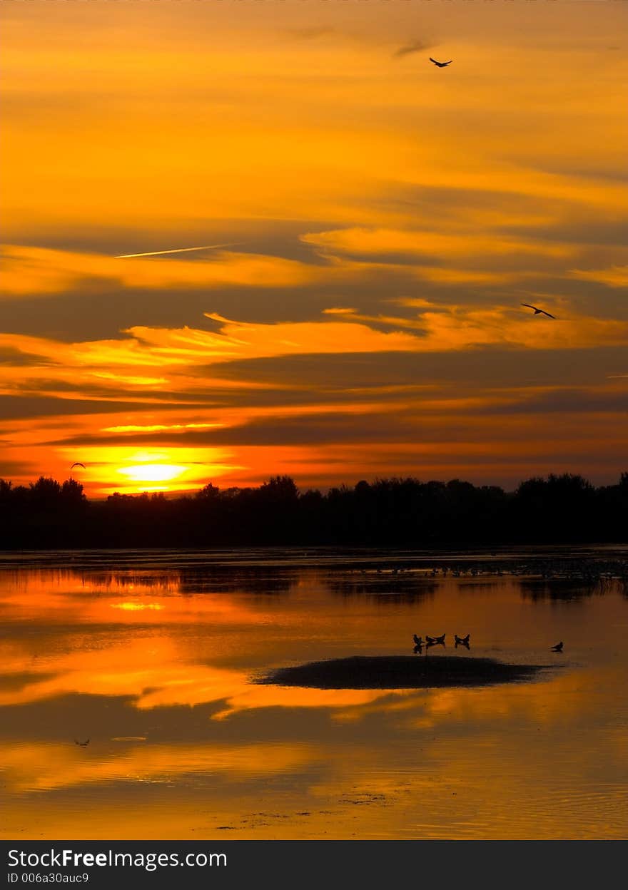 Sunset By The Lake