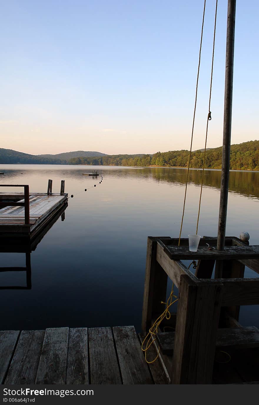 Dock at summercamp at the end of the day. Dock at summercamp at the end of the day