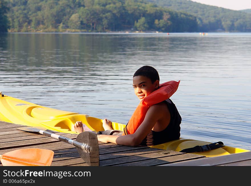 Teenager at the lake