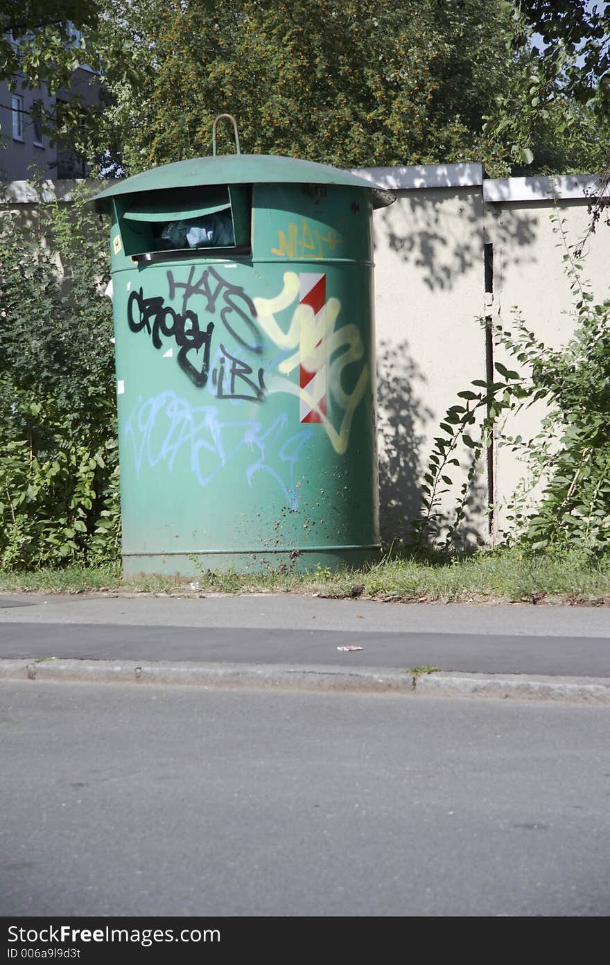 Used clothing collection in clothing container in germany. Used clothing collection in clothing container in germany