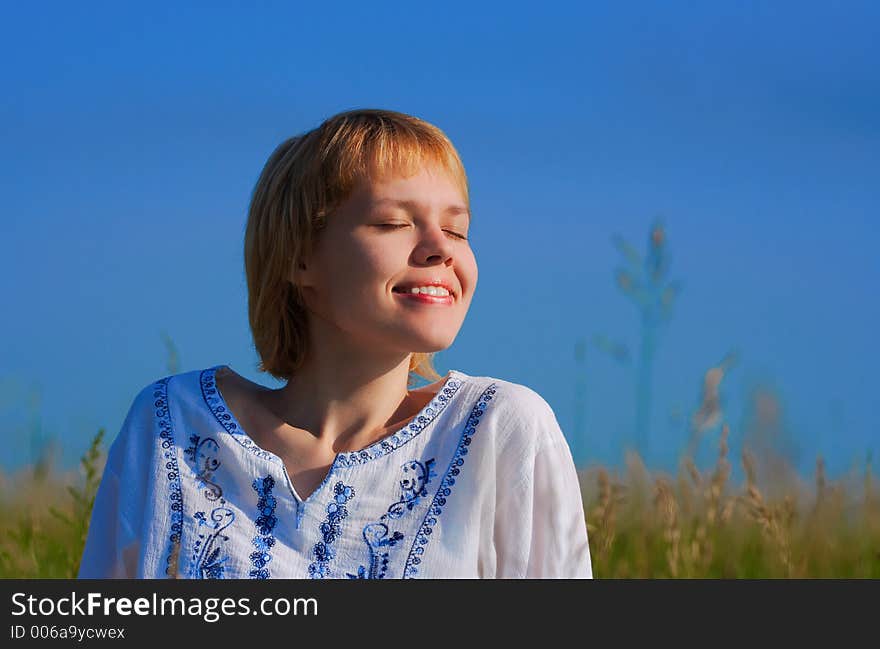 Beauty Girl In Field