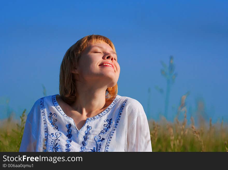 Beauty Girl In Field