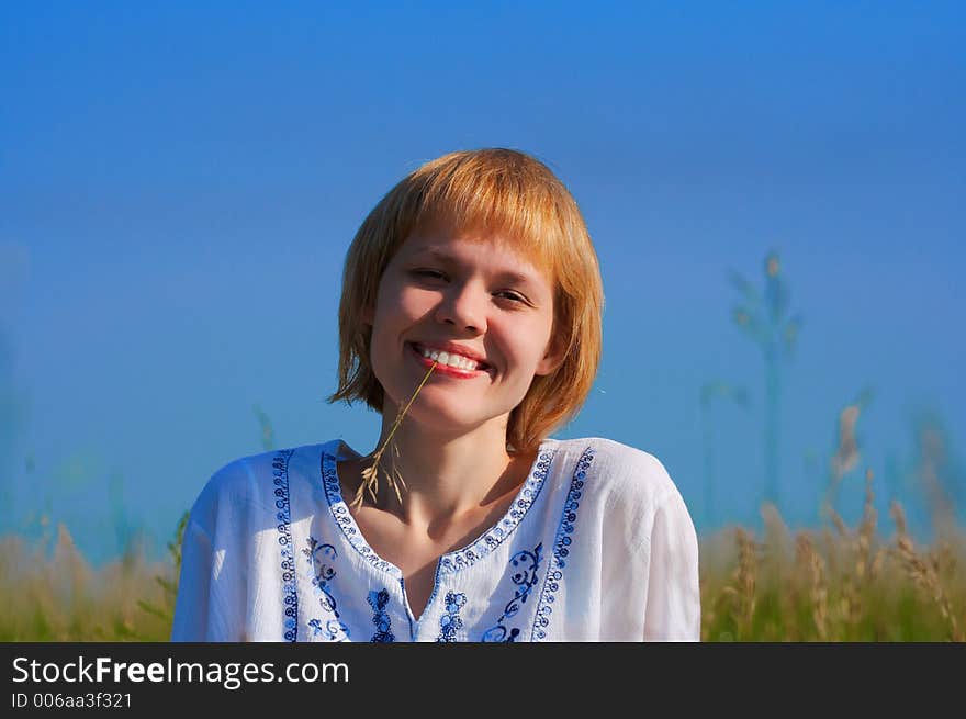 Beauty Girl In Field