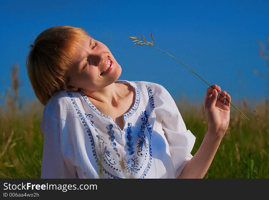 Beauty Girl In Field