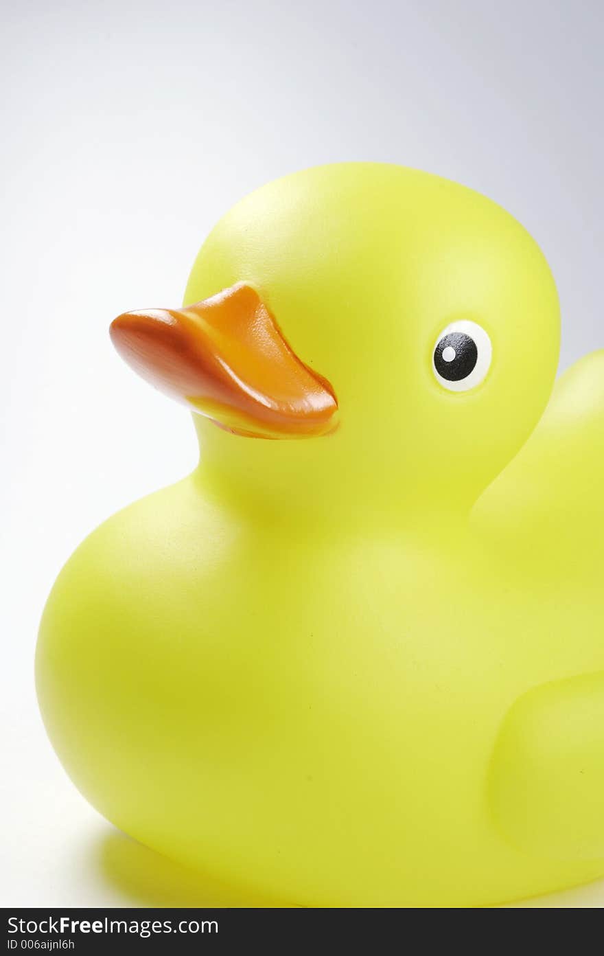 Yellow duck with red beak on white background. Yellow duck with red beak on white background