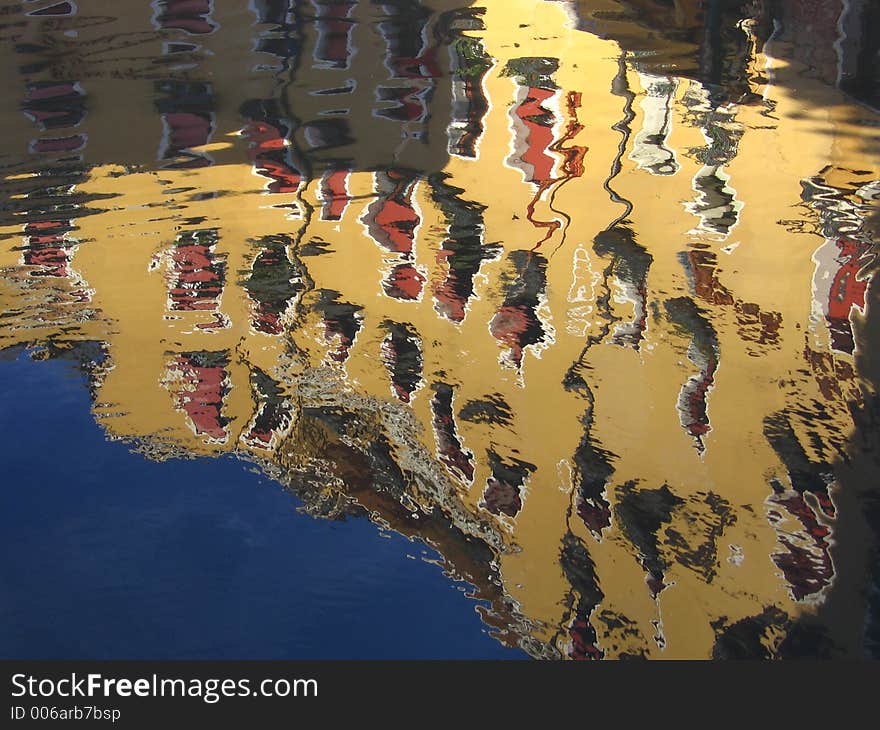 Building reflection on water