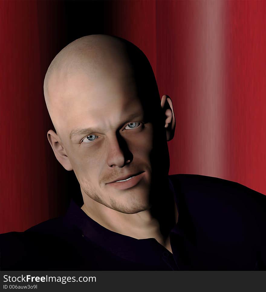 3d rendered portrait of an attractive man