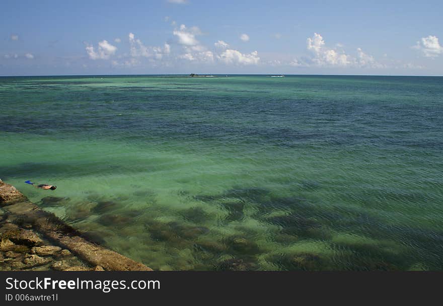 Spectacular ocean view with Snorkeler