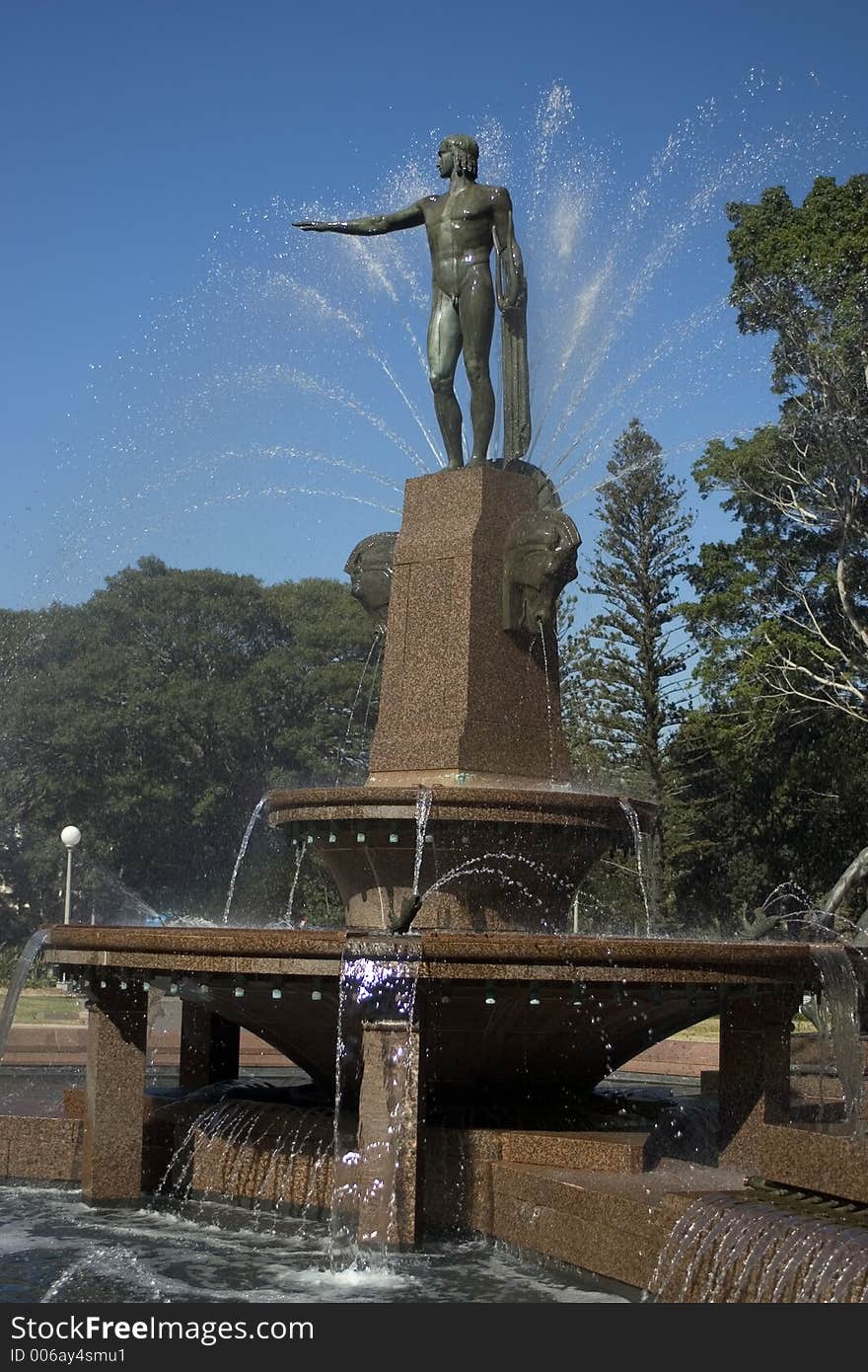 Greek statues and fountain in Hyde Park, Sydney. Greek statues and fountain in Hyde Park, Sydney