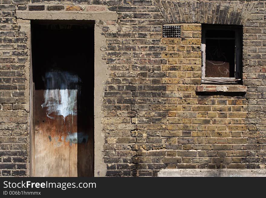 Old burnt building in london